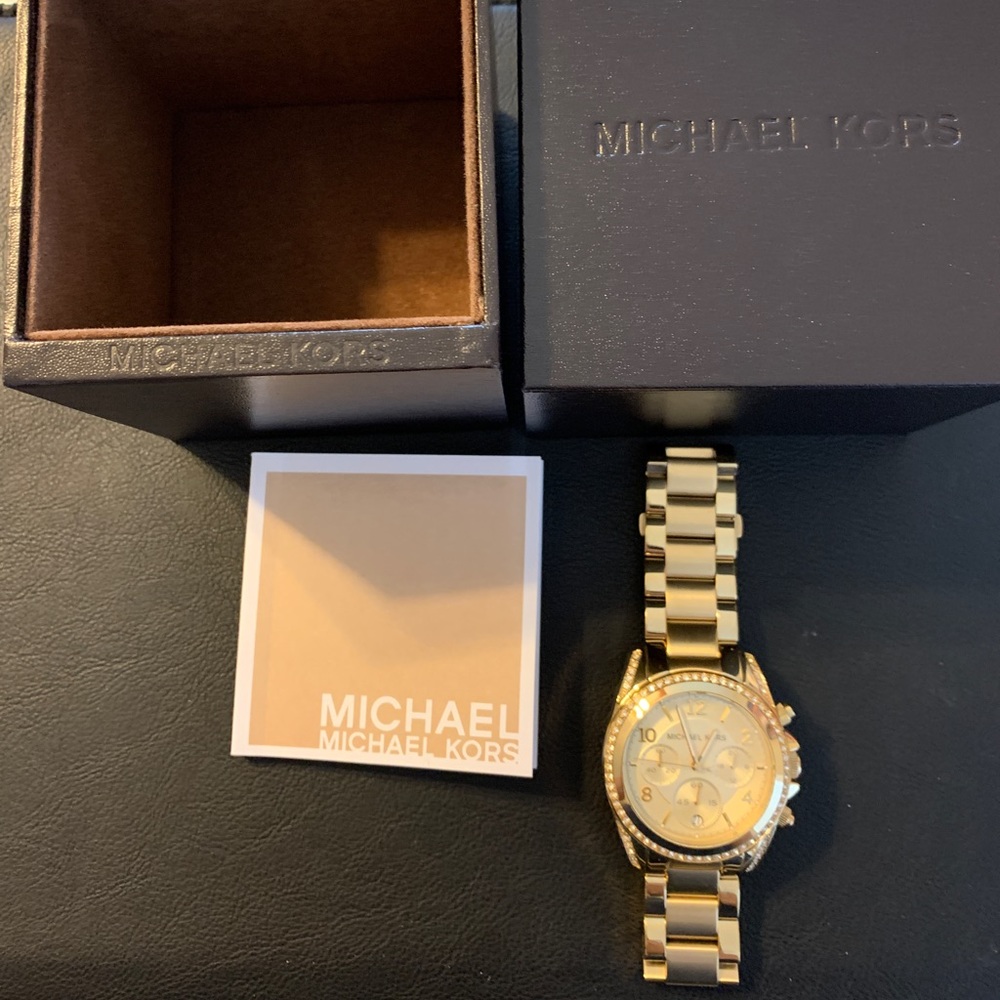 Michael Kors Gold Chronograph watch.